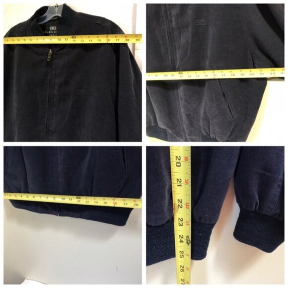 Balenciaga Bomber Navy Jacket Logo Zipper Pocket Lined Vintage Minimalist Coat M - Picture 16 of 16